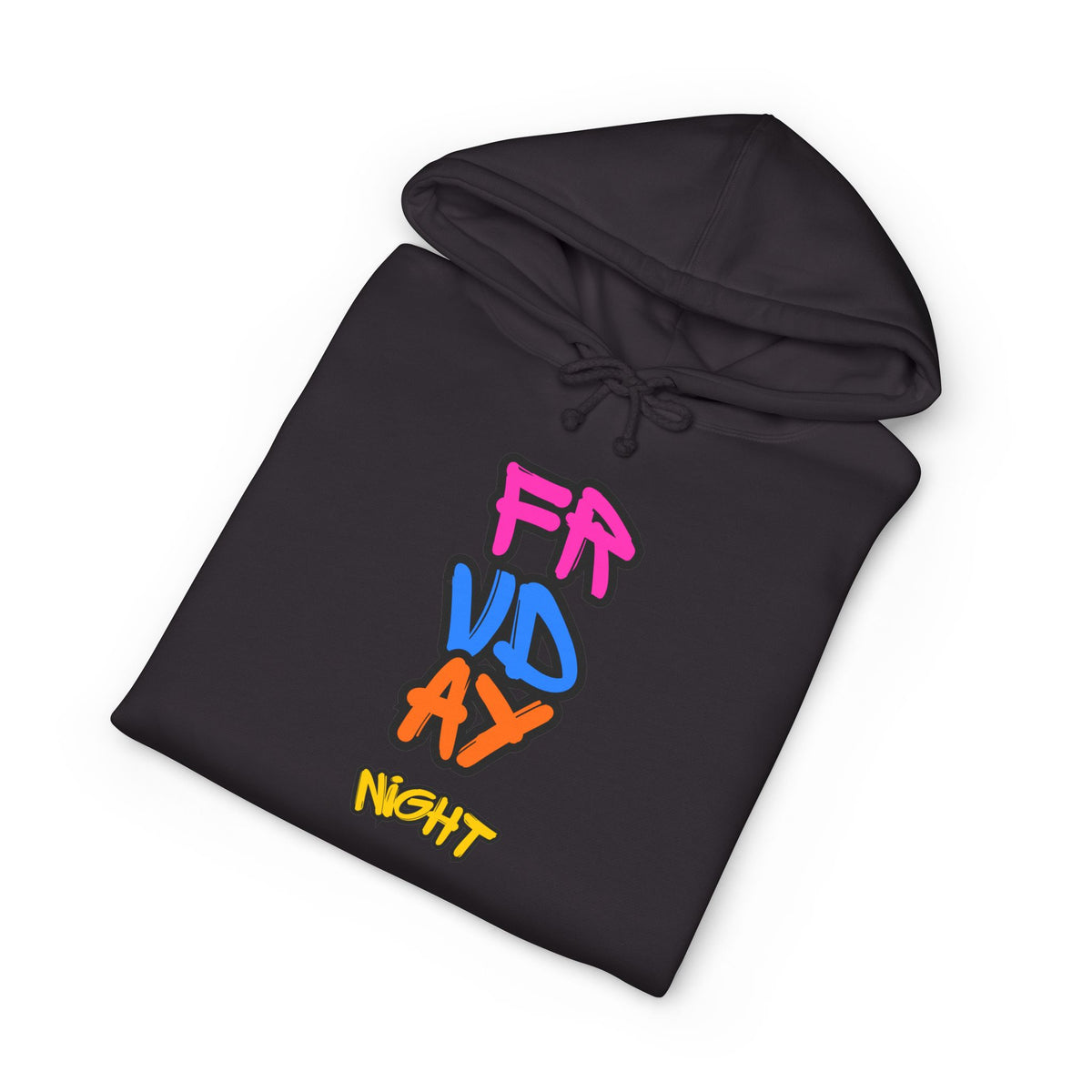 Friday Night Hoodie — Colorful Graffiti Text Pullover