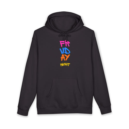 Friday Night Hoodie — Colorful Graffiti Text Pullover