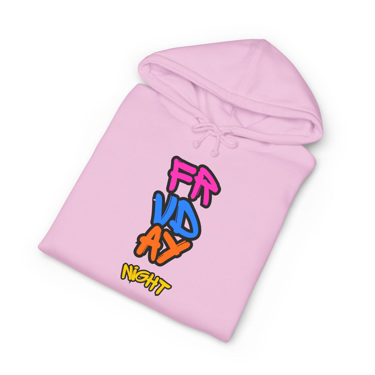 Friday Night Hoodie — Colorful Graffiti Text Pullover
